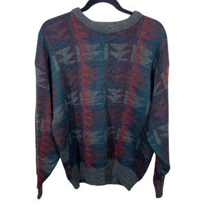 Knights Bridge men’s Aztec sweater wool blend made in England sz large